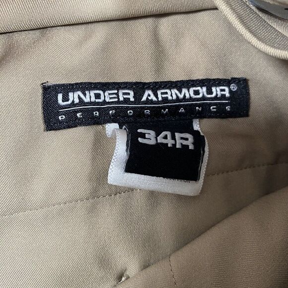 Under Armour Pants Mens 33x24 34R Khaki Tan Performance Golf Chino Pocket Logo‎ - Picture 3 of 13